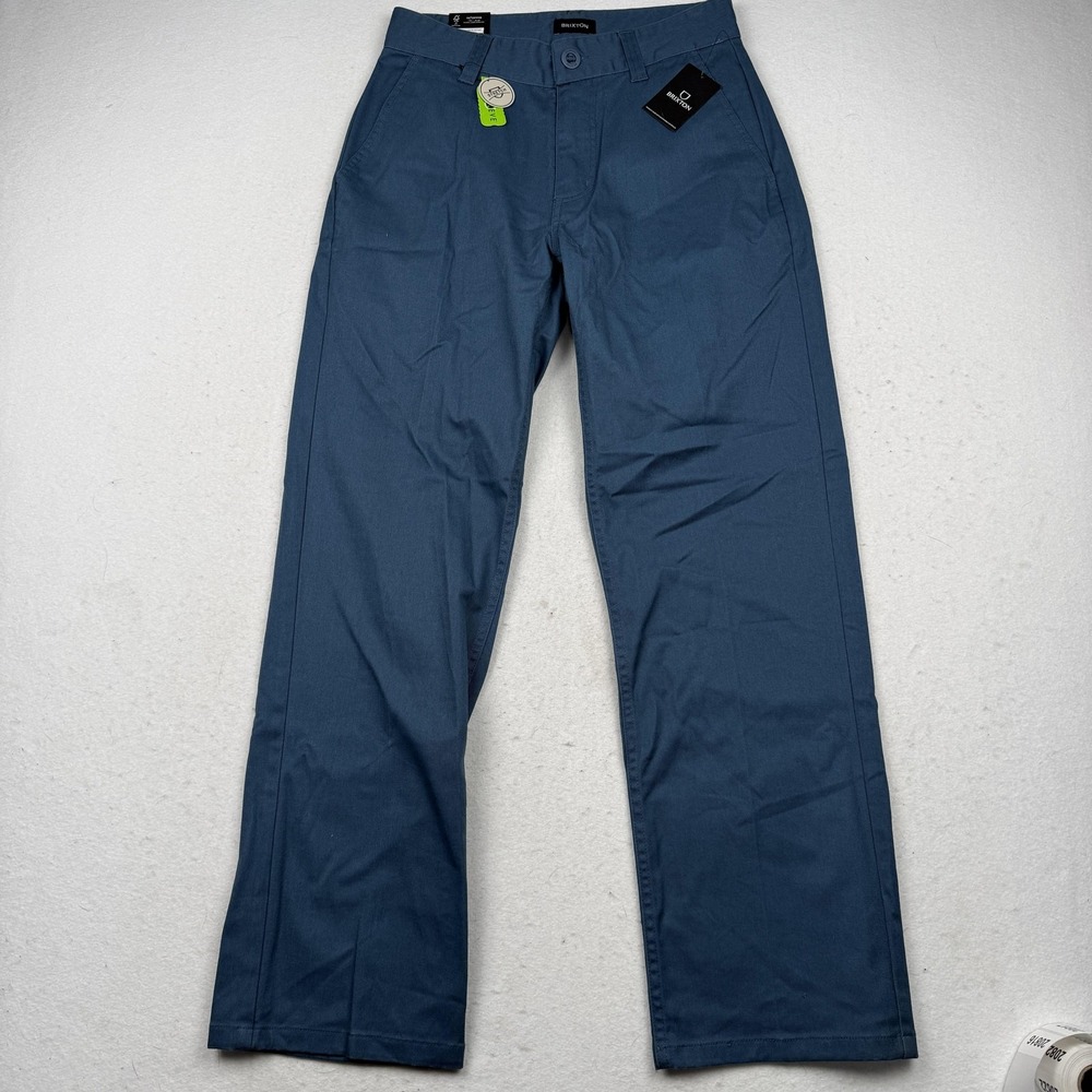 Brixton Pants Mens 28 Indie Teal Choice Chino Relaxed Fit Stretch Casual Twill